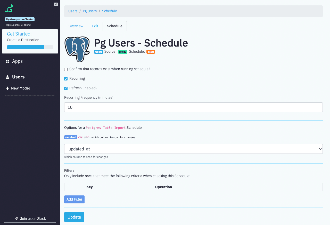 UI Config: Add Schedule